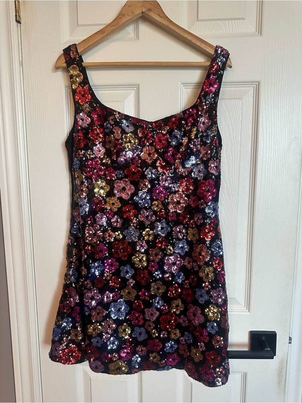 Cider Multicolor Sequin Floral Mini Dress